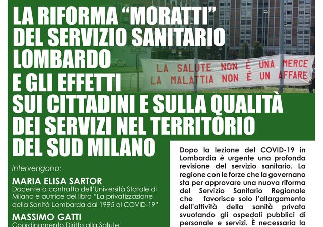 LA RIFORMA “MORATTI” DEL SERVIZIO SANITARIO LOMBARDO – Domenica 14 novembre