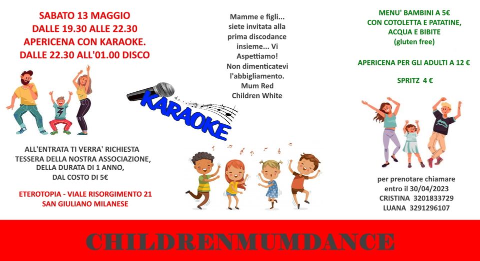 Sabato 13 Maggio – APERICENA CON KARAOKE