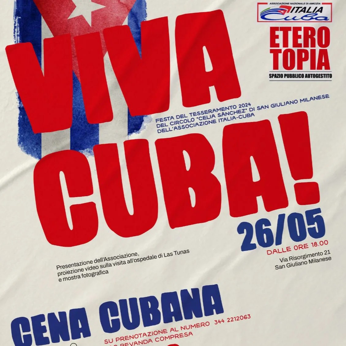 VIVA CUBA! Domenica 26 Maggio